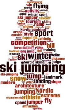 Ski jumping word cloud Stock Illustration