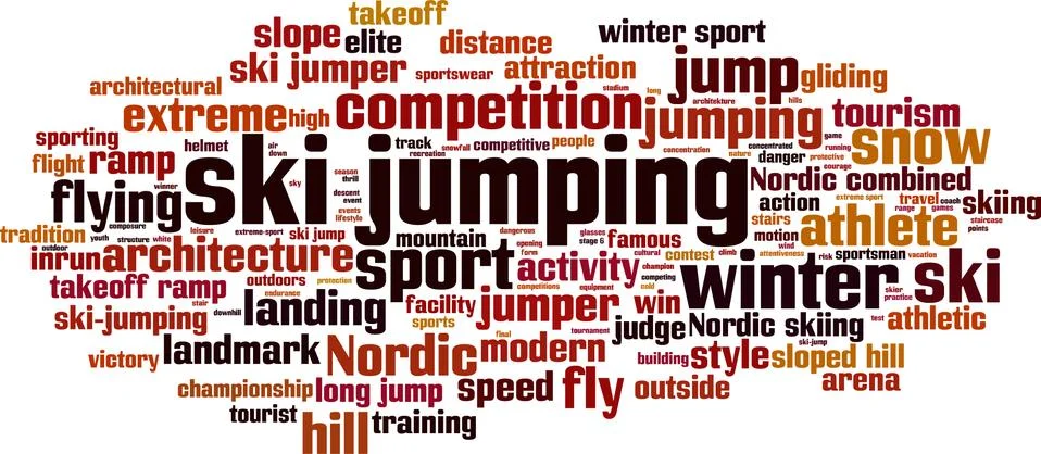 Ski jumping word cloud Stock Illustration
