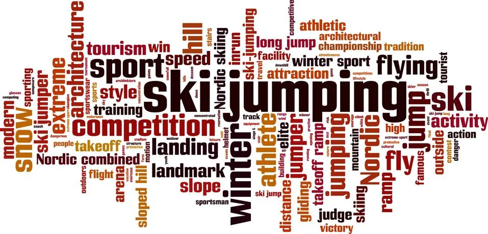 Ski jumping word cloud Stock Illustration