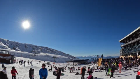 Ski Landscape Timelapse Stock Footage 253329399
