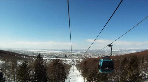 Ski lift 002 Stock Footage 7555707