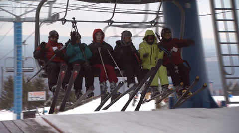 Ski Lift 3 Stock Footage 26052645