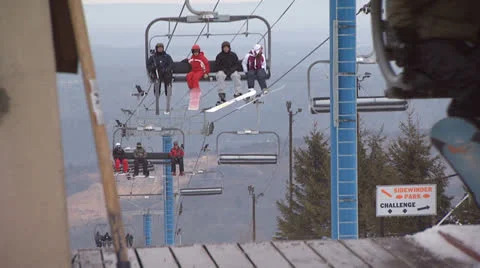 Ski Lift 4 Stock Footage 26052549