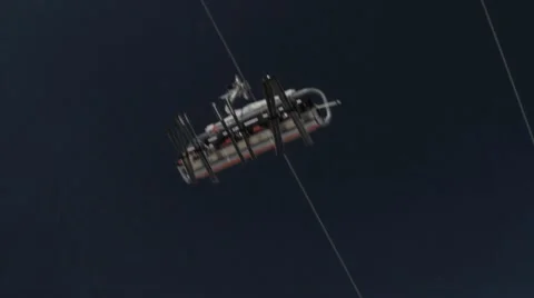 Ski lift bottom view Stock Footage