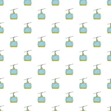Ski lift cable car repeatable pattern design Stock Illustration