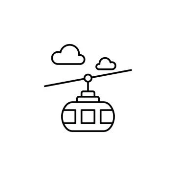 Ski lift, cloud icon. Simple line, outline vector elements of city for ui and ux Stock Illustration