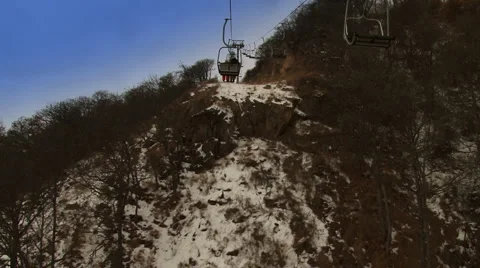 On the Ski Lift Stock Footage 1033100