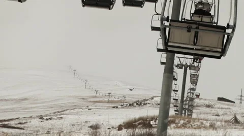 On the Ski Lift Stock Footage 1045117