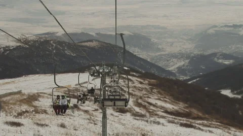 On the Ski Lift Stock Footage 1045279