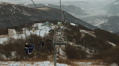 On the Ski Lift Stock Footage 1045300