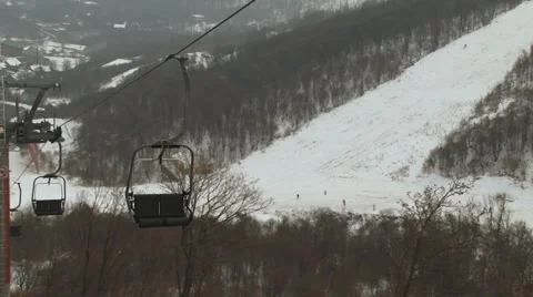 On the ski lift Stock Footage 1045748