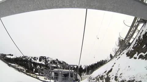 Ski lift front view Stock-Footage 23697431