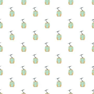 Ski lift gondola pattern for mountain travel background 스톡 일러스트