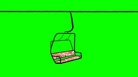 Ski Lift Green Screen Background animation Stock Video Footage Stock Footage 285204487