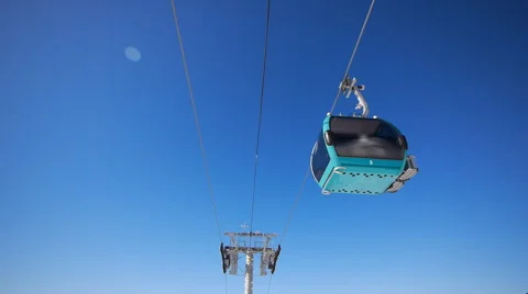 Ski Lift High Angle Seamless Loop Footage Stock Footage 63633758