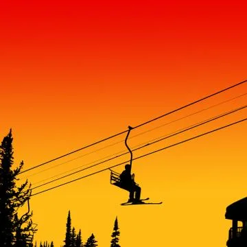 Ski lift Stock Illustration