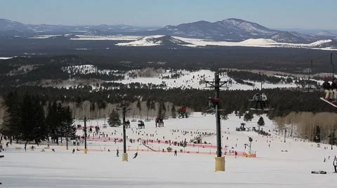 Ski LIft with mountains in background Stock Footage 40522920