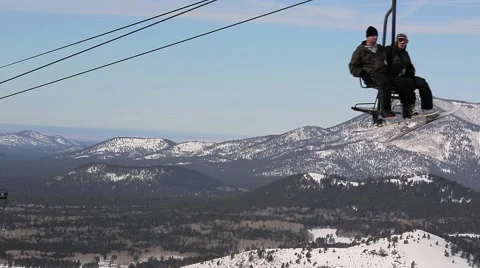 Ski LIft with mountains in background Video stock 40524367