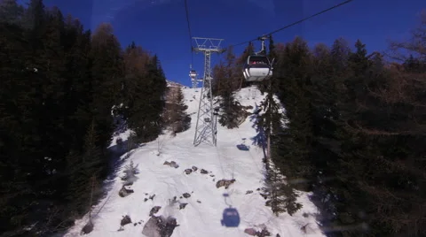 Ski lift in the mountains Stock Footage 41501565