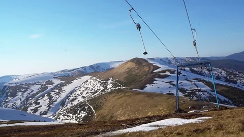 Ski lift in mountains Stock Footage 119333099