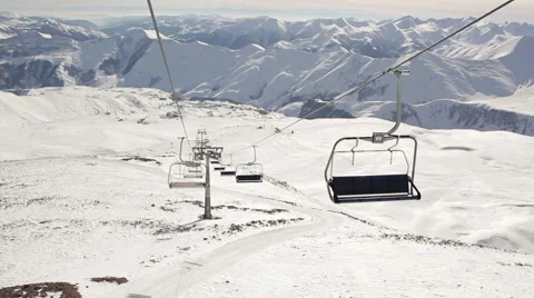 Ski lift moves Stock Footage 54364685