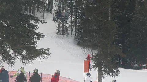 Ski Lift One Stock Footage 58653895