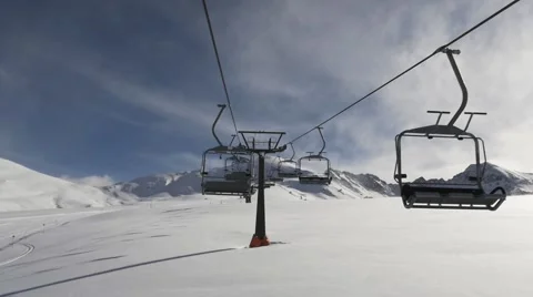 Ski lift in the pyrenees Video stock 46868699