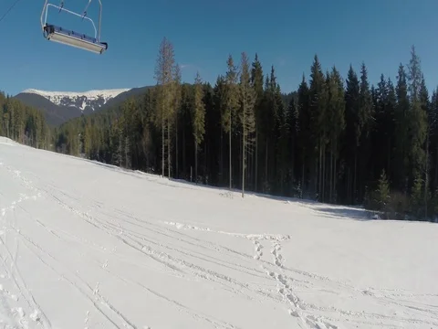 Ski lift ride Stock Footage 72295013