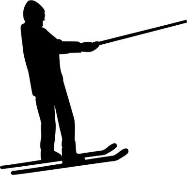 Ski Lift Silhouette Stock Illustration