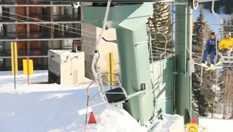 Ski Lift Snowboarding Ramp Snow Winter 3 Stock Footage