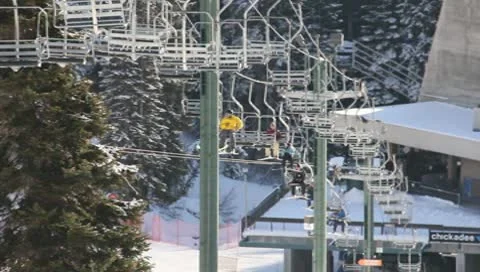 Ski Lift Snowboarding Ramp Snow Winter 5 Stock Footage