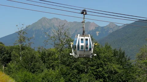 Ski lift in summer ProRes422HQ Stock Footage