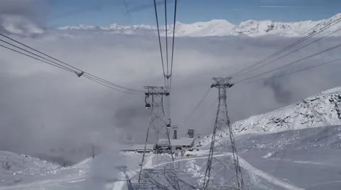 Ski lift timelapse 2 Stock Footage 45645683