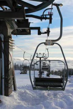 Ski lifts. Stock Photos