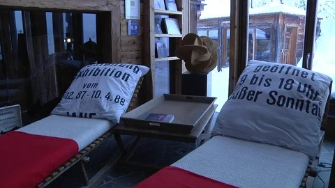 SKI LODGE RECEPTION Stock Footage 121430257