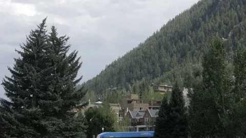 Ski Lodges and Gondolas in Aspen Colorado Stock Footage 85288809
