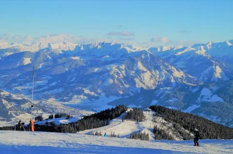 Ski the long way down Stock Photos