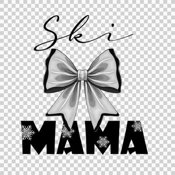 Ski Mama Snowflake Bow Design Decorating snowflakes Stock-Illustration