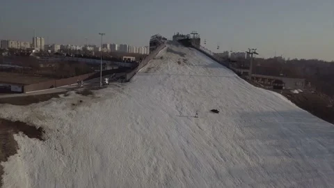 Ski mountain in Kaluga. Stock Footage 150108831