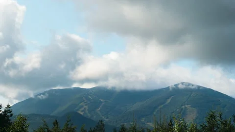 Ski Mountain Lapse Summer Cloudy -1 (4k) Stock Footage 132793447