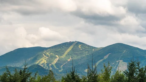 Ski Mountain Lapse Summer Cloudy -2 (4k) Stock Footage 132794903