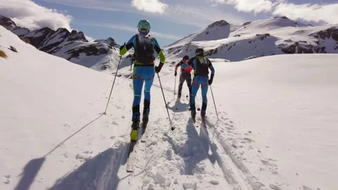 Ski mountaineering competition Stock Footage 258848772