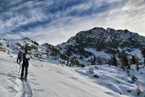 Ski mountaineering. Stock Photos