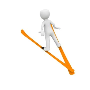 Ski orange Stock Illustration