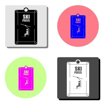 Ski pass. flat vector icon Stock Illustration