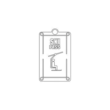 Ski pass. flat vector icon Stock Illustration