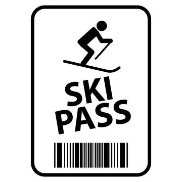 Ski pass icon. ski pass ticket sign. winter sport concept. Illustrazione stock