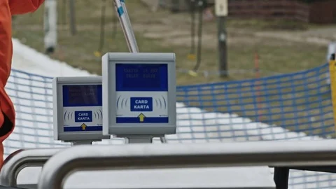 Ski pass readers Stock Footage 69938125