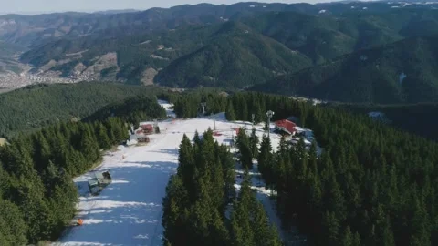 Ski piste from above Stock Footage 222362341
