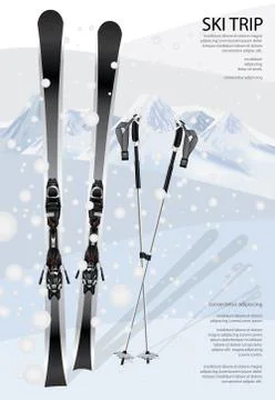 Ski Poster Template Vector Illustration Stock Illustration